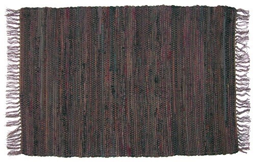 Sturbridge 2 x 3 Ft Rag Throw Rug in Tobacco Brown, All Cotton, Hand Woven