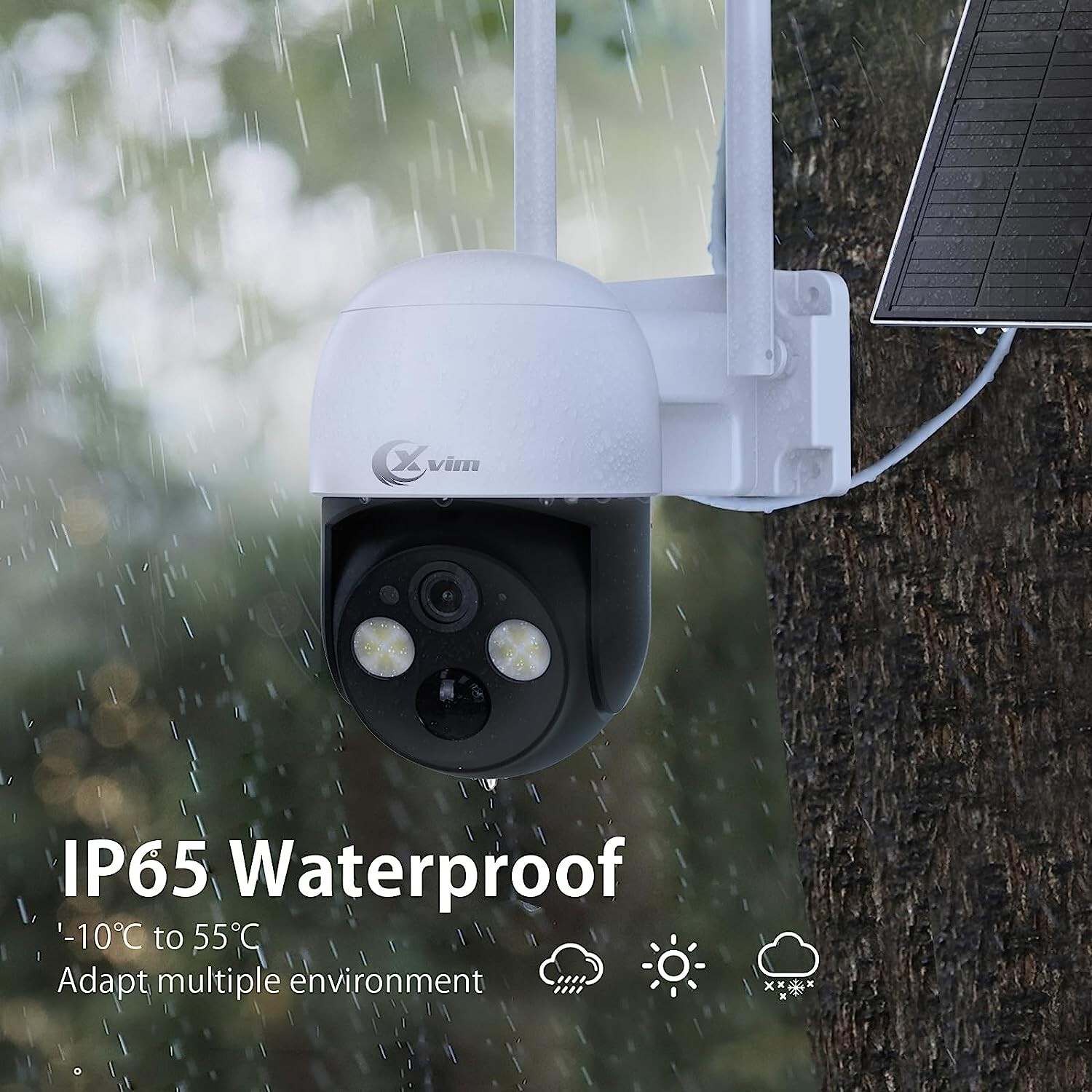 XVIM 4MP WiFi Solar Camera Wireless Outdoor Security Camera System Rechargeable