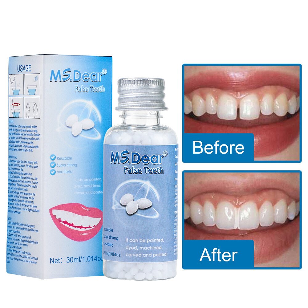 3pcs False Teeth Solid Glue Temporary Tooth Repair Moldable Teeth Gap Filler