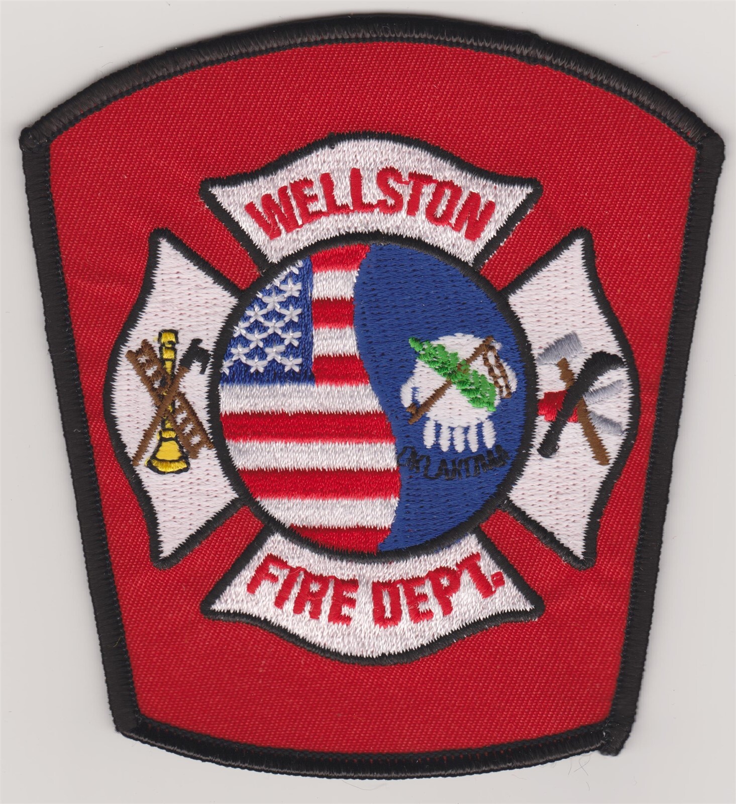 Wellston Oklahoma Fire Department Embroidered Iron On Fire Patch *NOS* #629