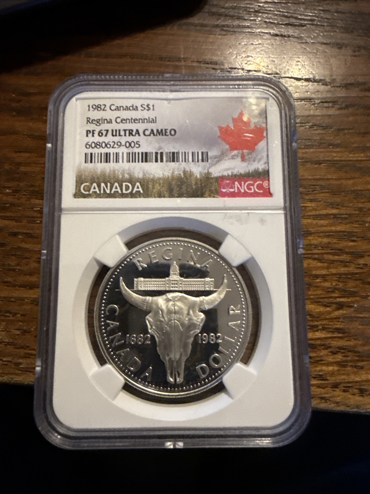 1982 Canada S $1 Regina Centennial PF67 Ultra Cameo NGC Graded Coin