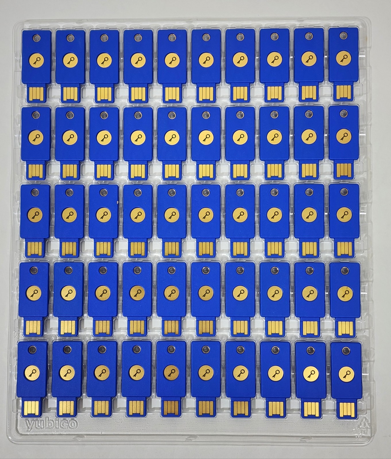 NEW Lot of 50 Yubico Yubikey FIDO U2F Security Key NFC Blue