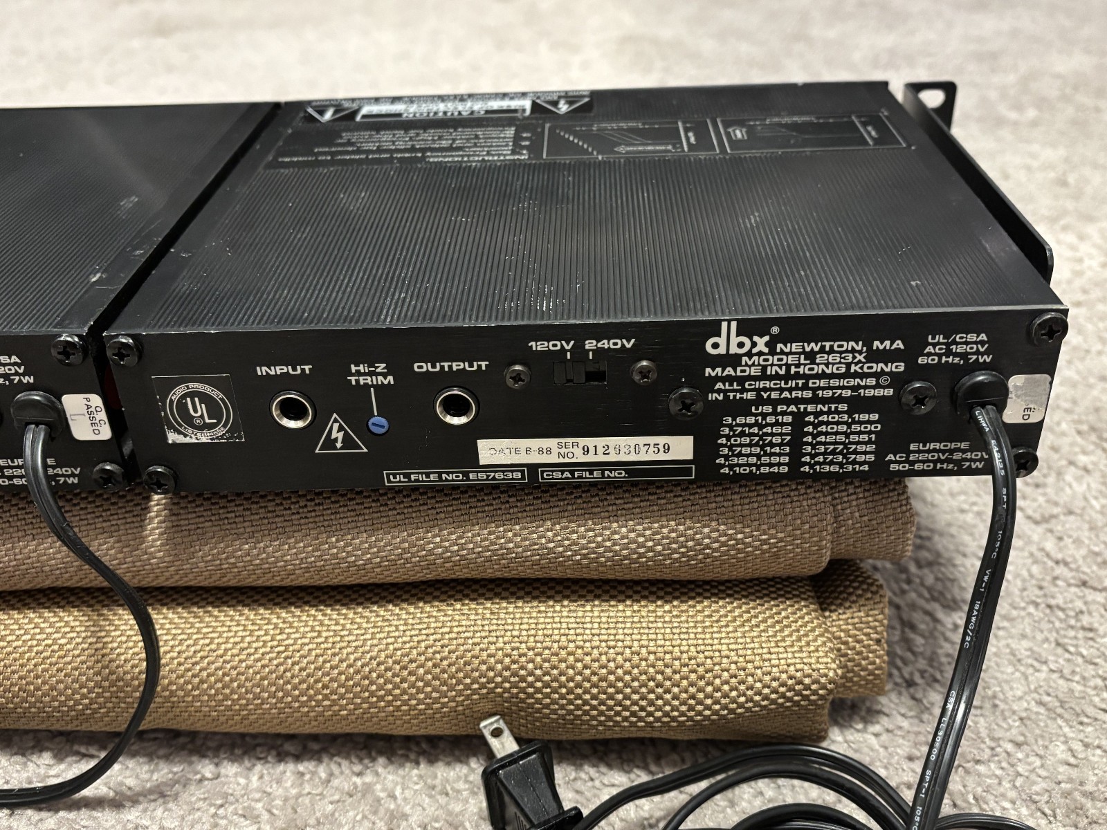 DBX 263X Pair - Analog De-Esser Processor Rackmount Deesser - Listing C