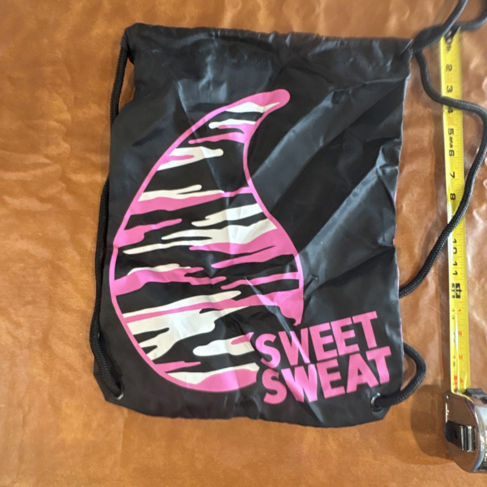 Sweet Sweat Drawstring Gym Bag Medium Nylon Pink & Black