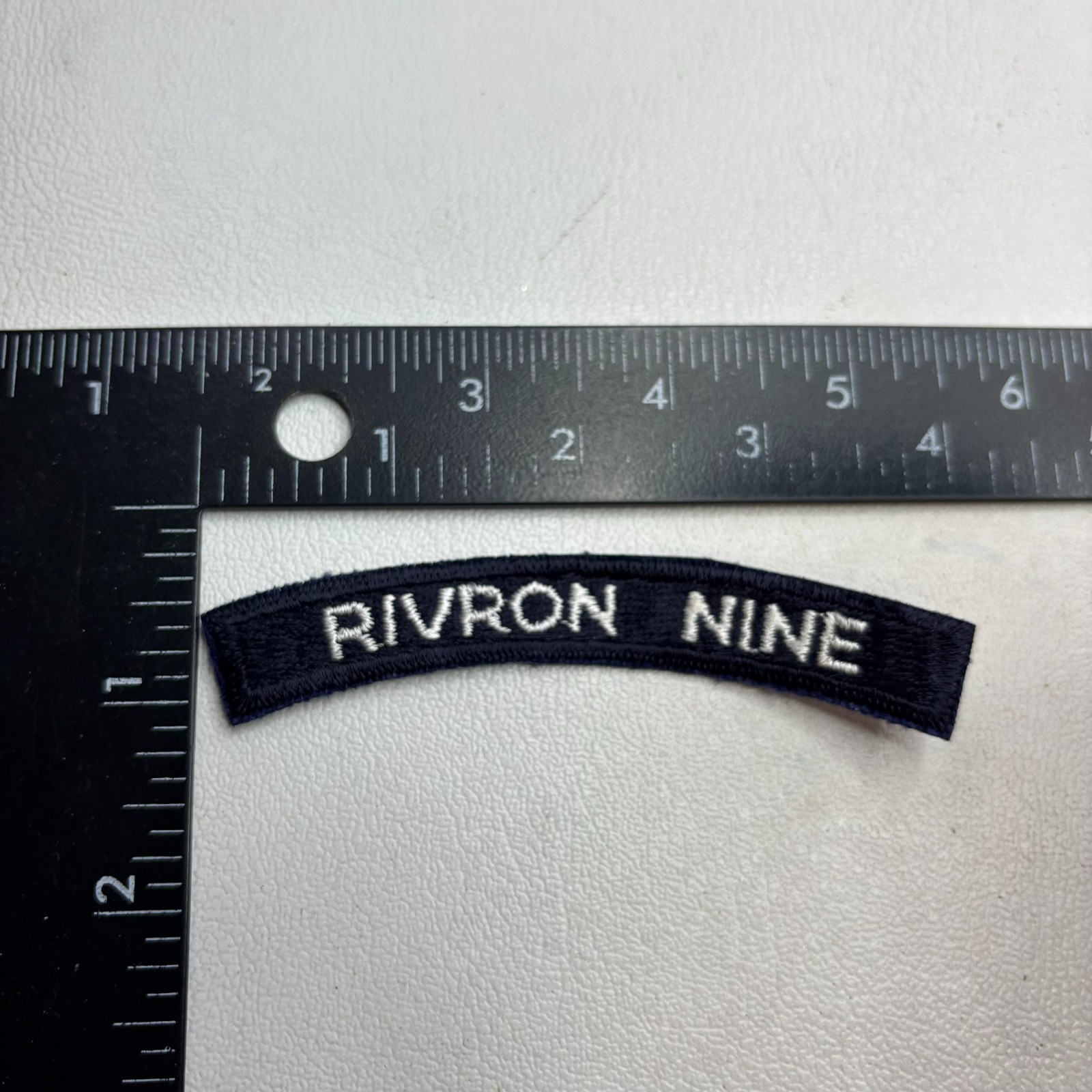 Vtg US Navy RIVRON NINE Tab UIM Patch 66aj
