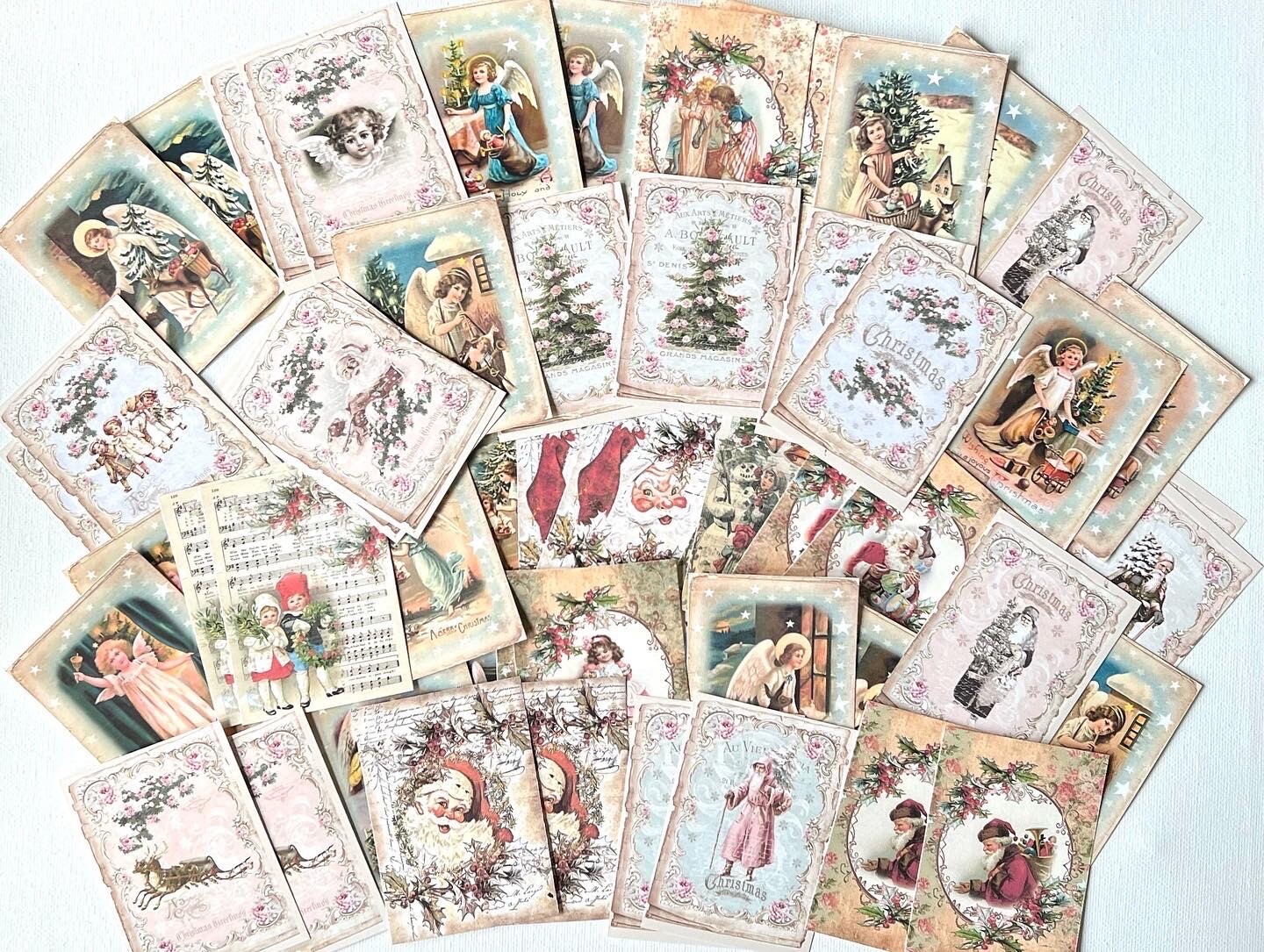 Christmas Card Lot Of 50+ Shabby Chic Vintage Xmas Cards Christmas Crafts  #XC33