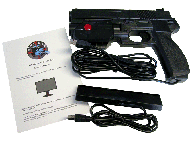 Ultimarc AimTrak Arcade Light Gun BLACK for MAME,Win,PS2 *FAST FREE SHIP*