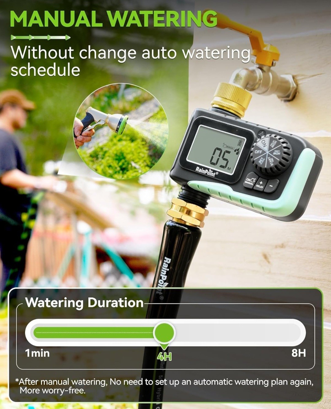 Rainpoint Sprinkler Timer With Brass Swivel