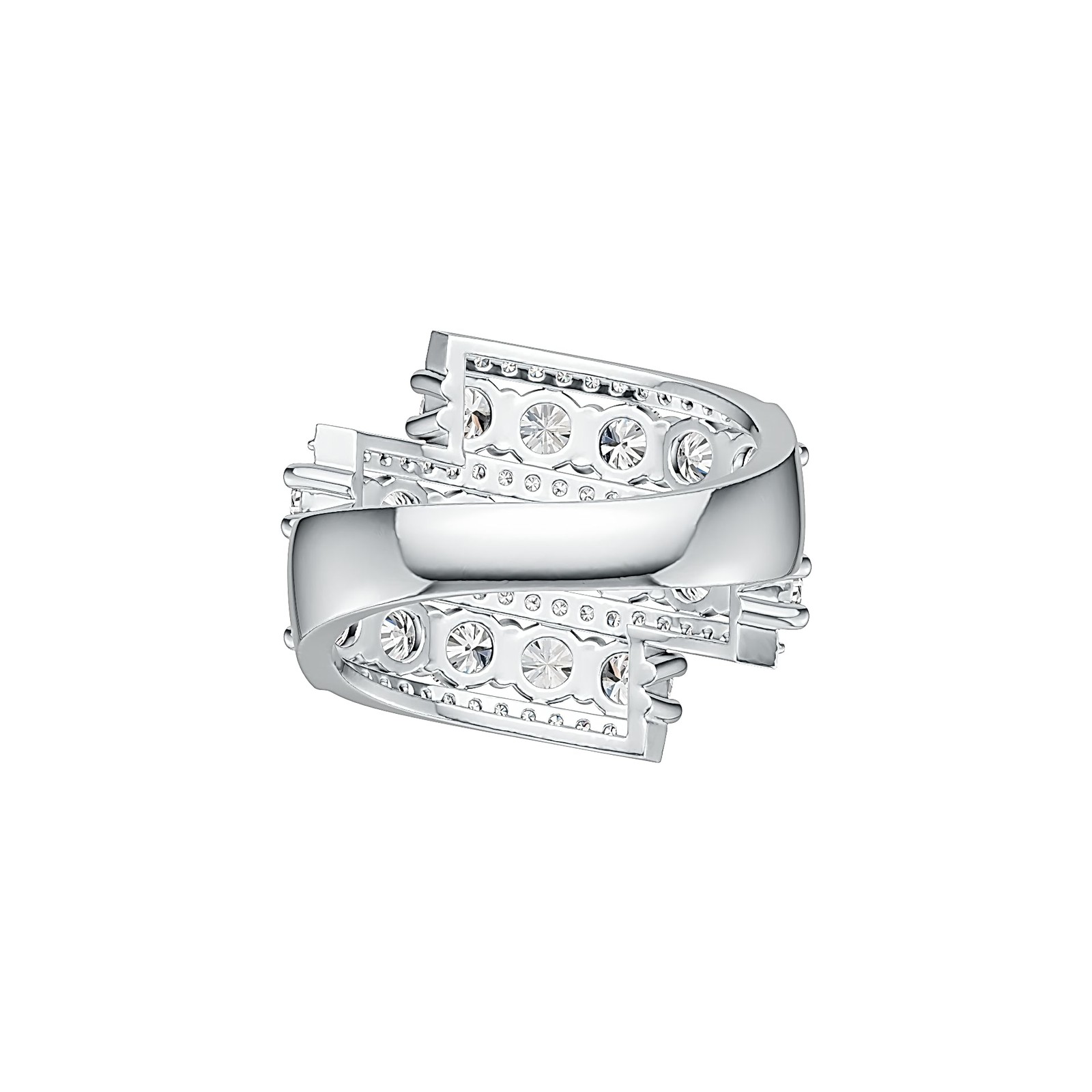 Sterling Silver Semi Mount Ring Setting Round RD 4x4mm White Topaz