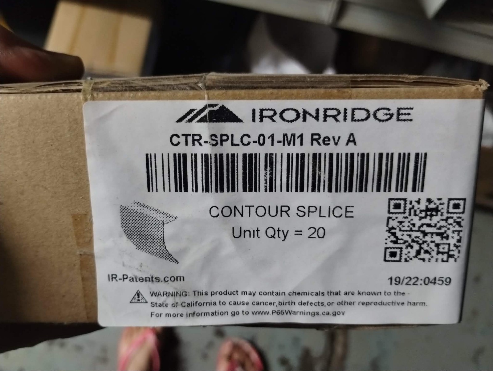 IRONRIDGE CTR-SPLC-01-M1 REV A CONTOUR SPLICE 20 COUNT