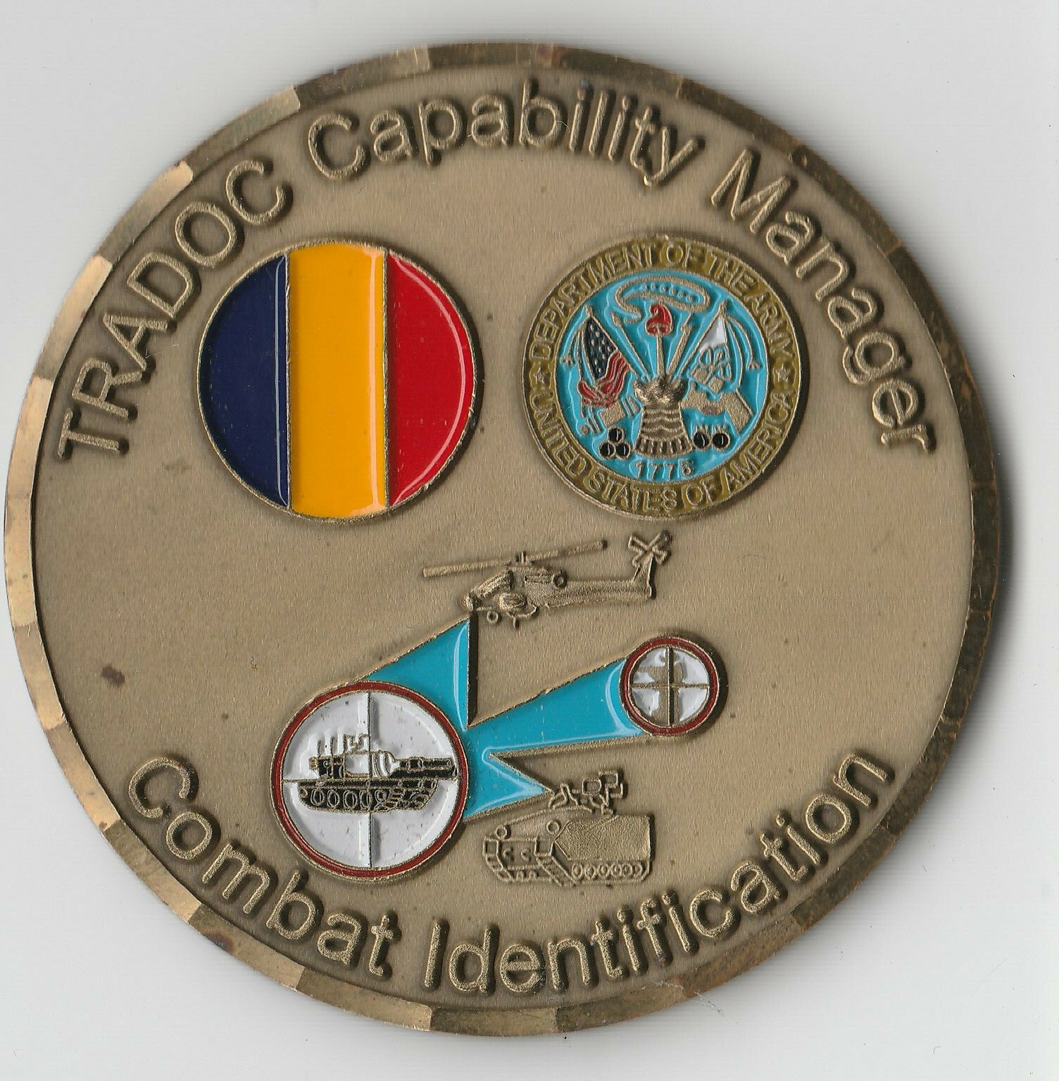 TRADOC CAPABILITY MANAGER PLATFORM BATTLE  Challenge Coin 2.25 "DIA BX8