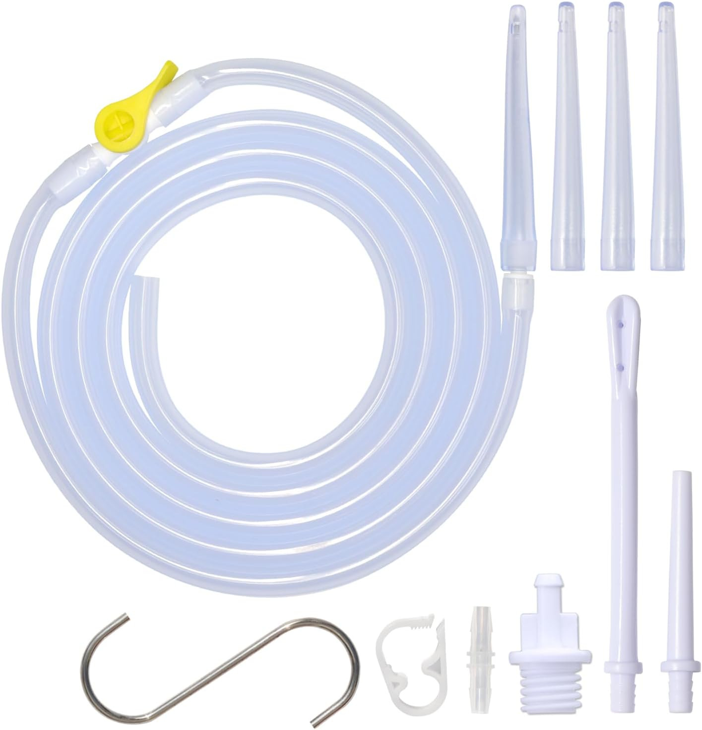 Enema Kit Replacement Part - 6.6ft Silicone Hose With 6 Tips, Controllable Water