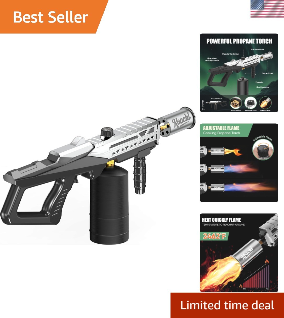 Certified Powerful Propane Torch Gun with Adjustable Flame Control