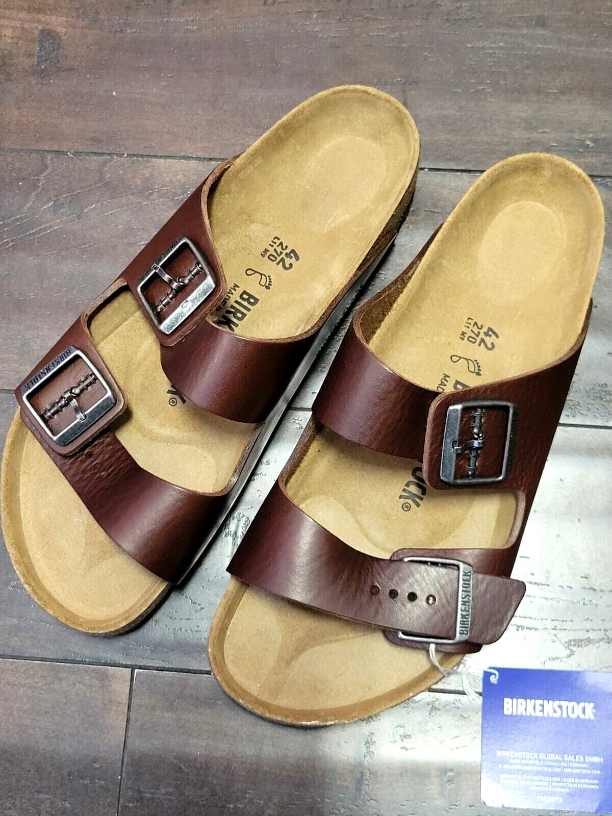 BIRKENSTOCK Arizona BS Grip Vintage Wood Roast Leather #1023117 NEW!
