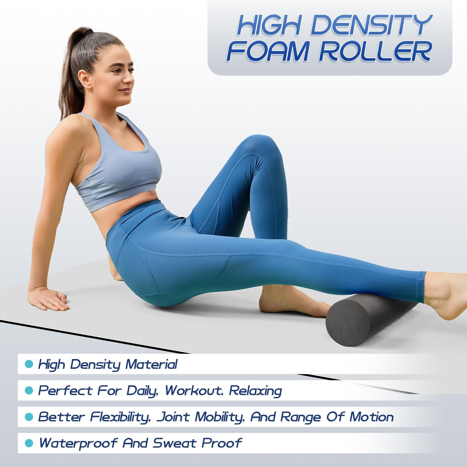 Foam Roller High Density Set for Deep Tissue Muscle Massage 18" Trigger Point