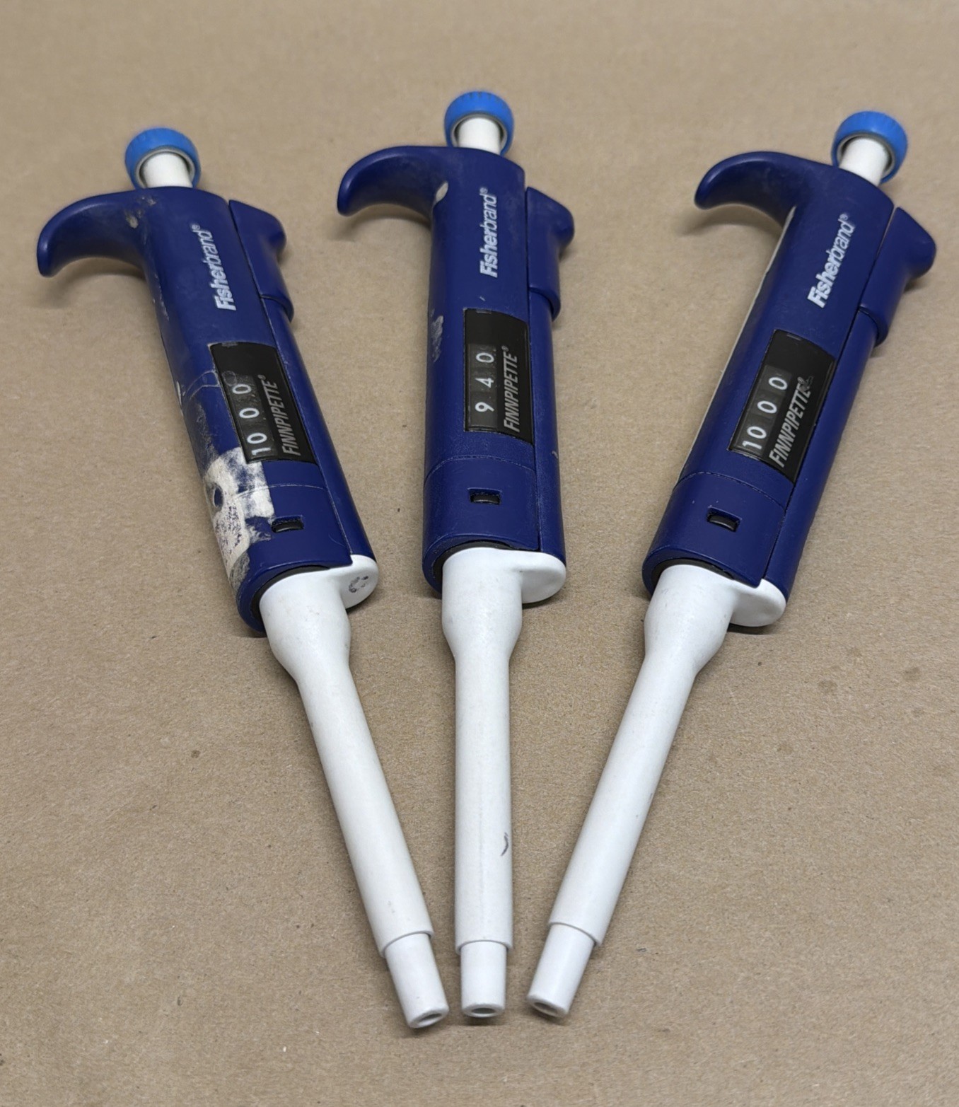 Fisherbrand Finnpipette II Adjustable Volume Single Pipette 100-1000 µL Lot of 3
