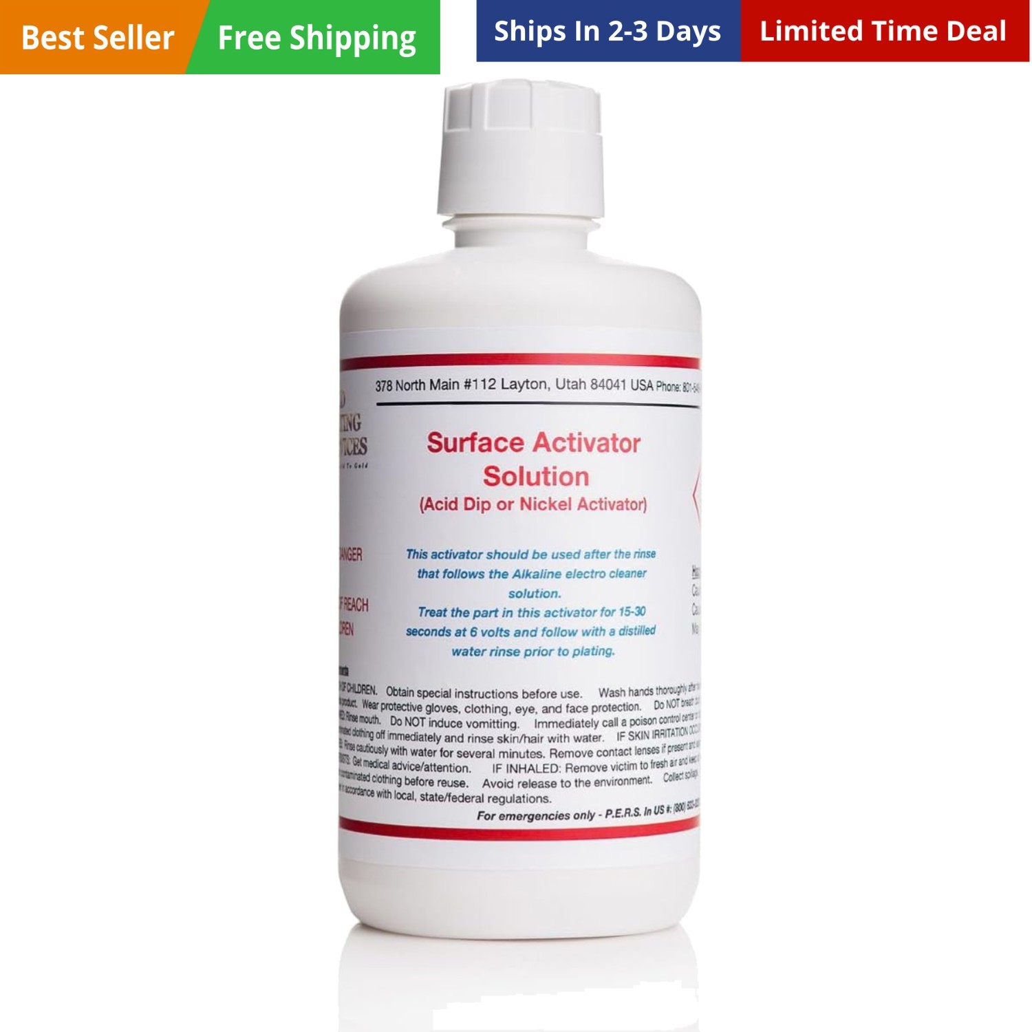 32 oz/1 Liter - Surface Activator Solution - Activator for Nickel, Copper, Br...