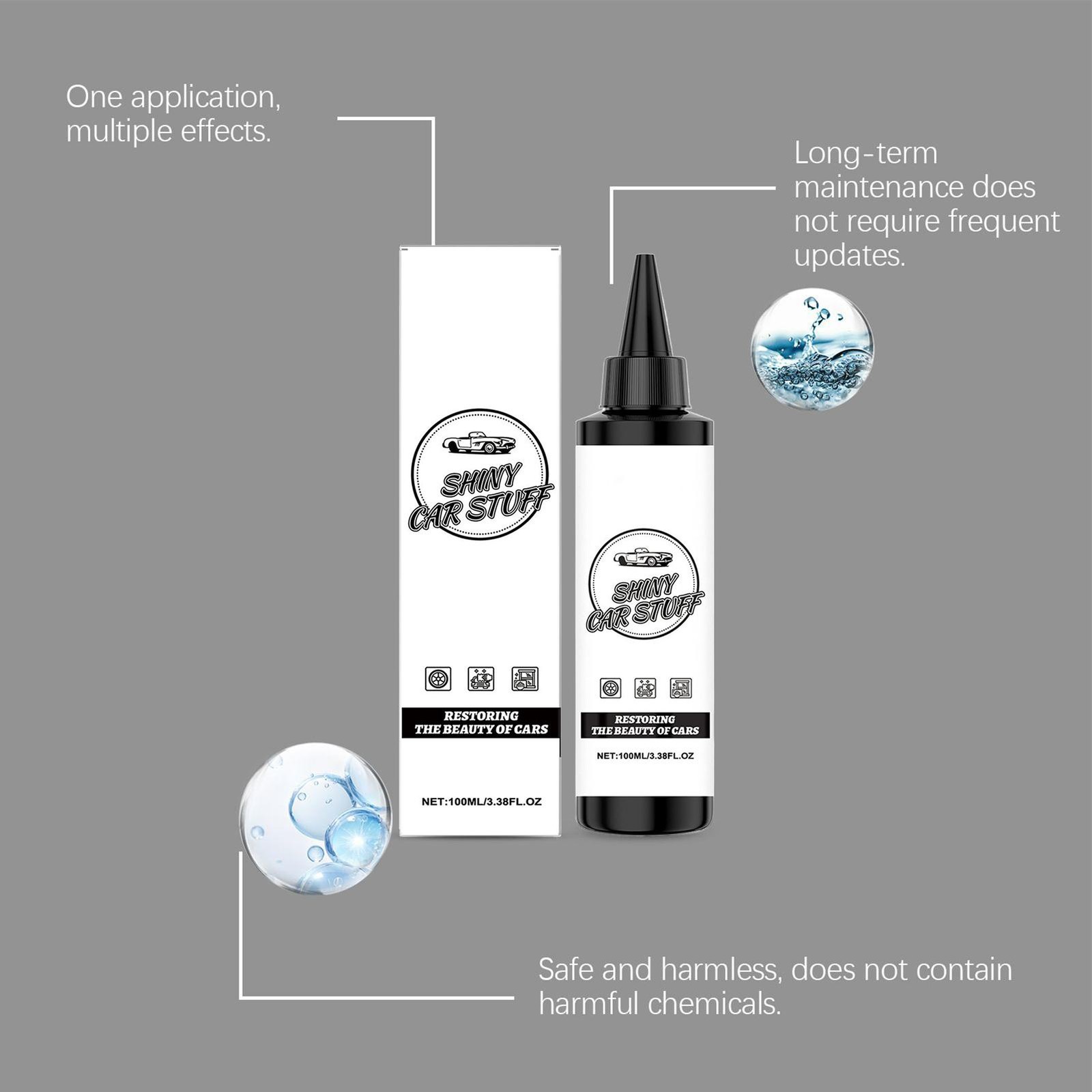 2 Pack Car Coating Agent UV Resistant Waterproof Long Lasting Paint Protection