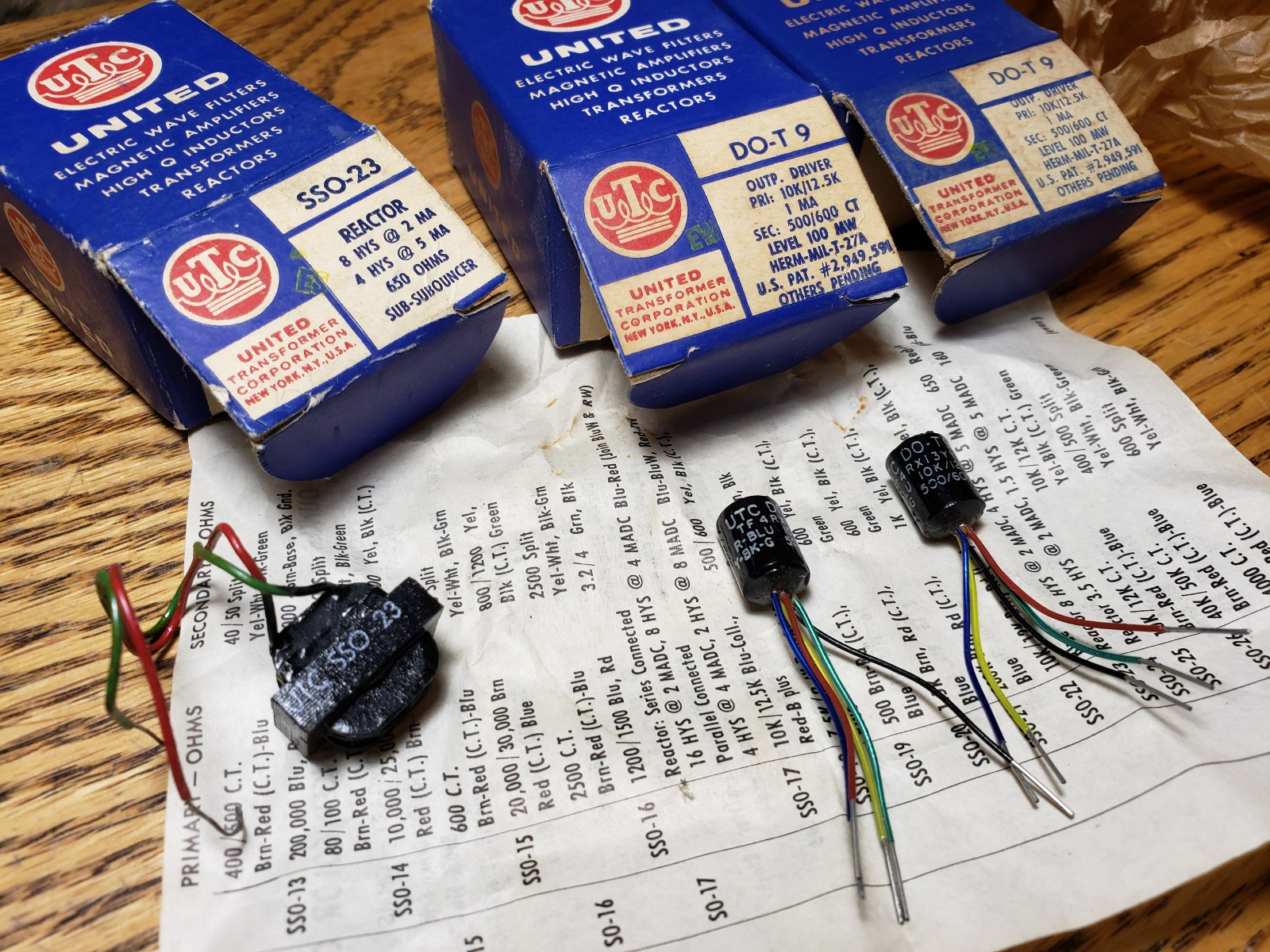 3 NOS UTC Audio TRANSFORMERS - DO-T9 Output Driver SSO-23 Inductor Choke NIB VTG