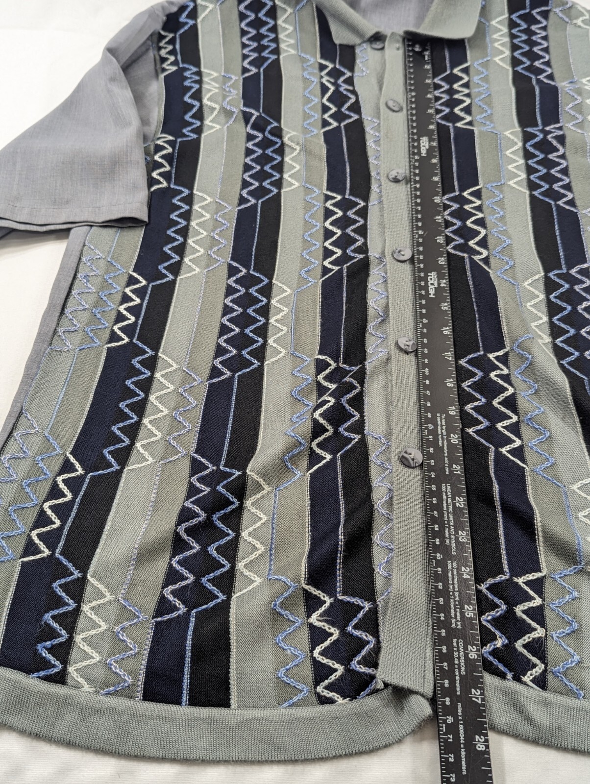 Vintage Men Silversilk 2pc walking leisure Suit L (36x28) Pant Gray FLAWS