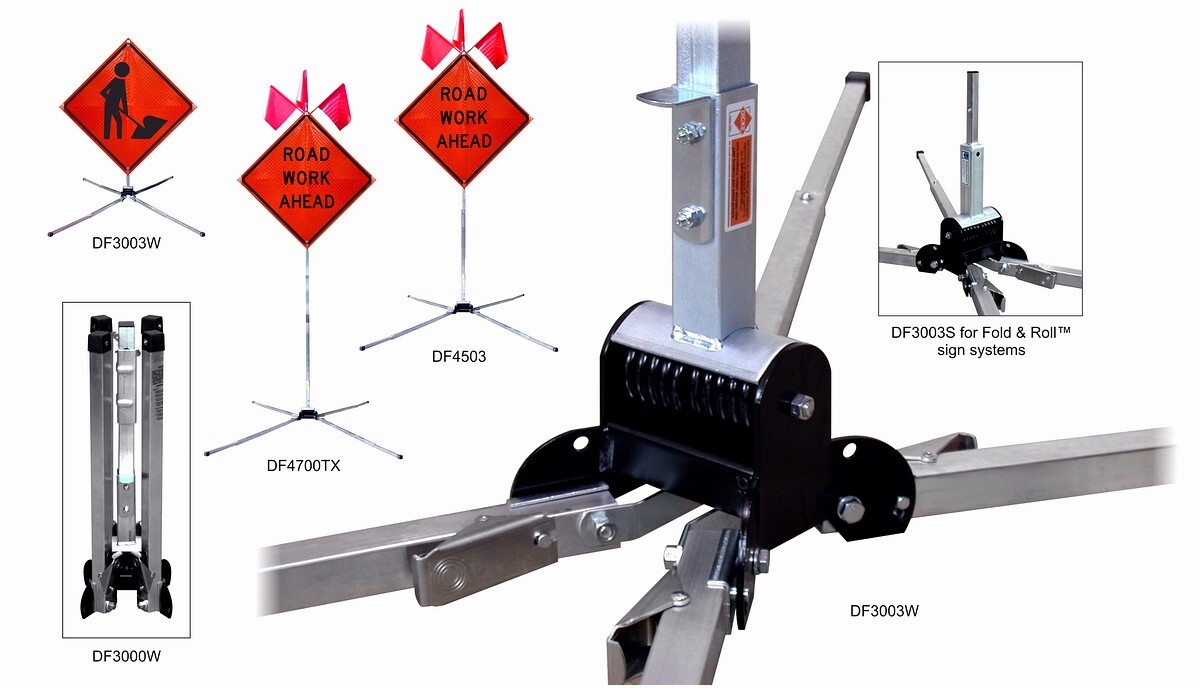 Dicke DF3003W Safety Folding Stand For Safety Signs 36 & 48"