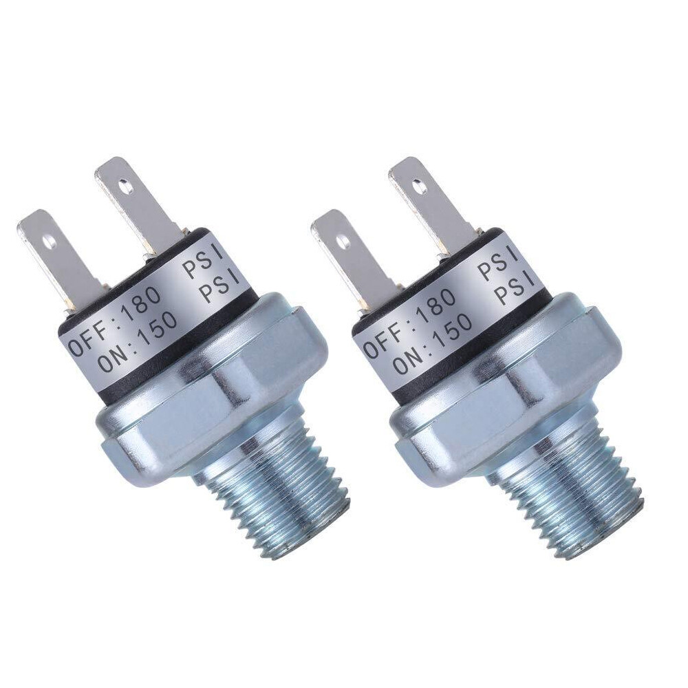 2 Air Pressure Switch 150-180 PSI Pressure Switch 1/4"-18 NPT DC 24/12V Pressure