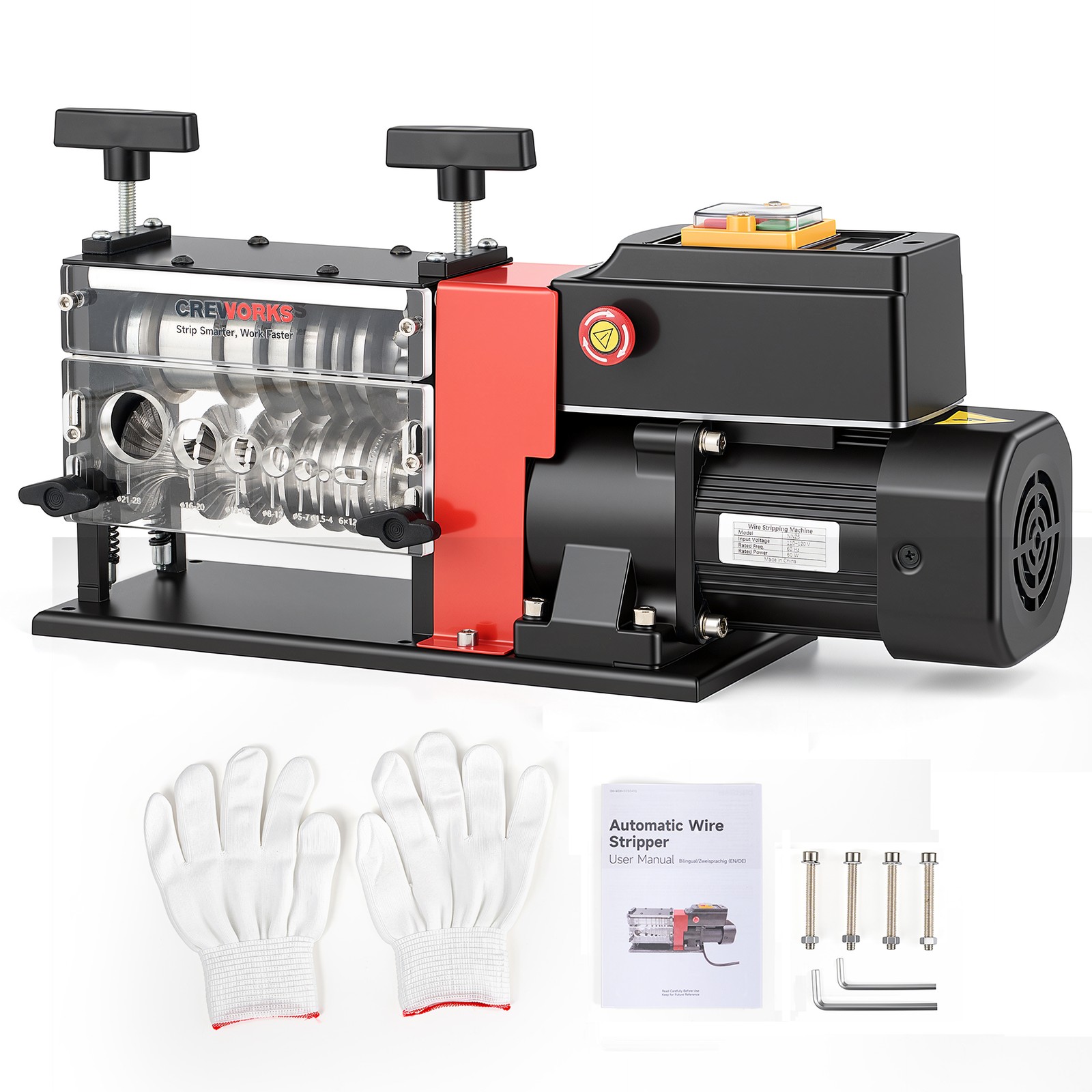 CREWORKS Automatic Wire Stripping Machine for 0.06–1.1 in Cables 7 Channels