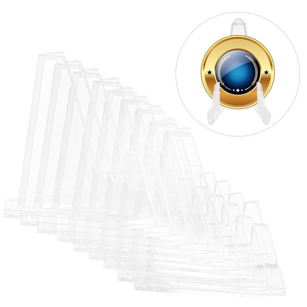 10Pcs Clear Reusable Acrylic Badge Storage Racks Stable Display Holders