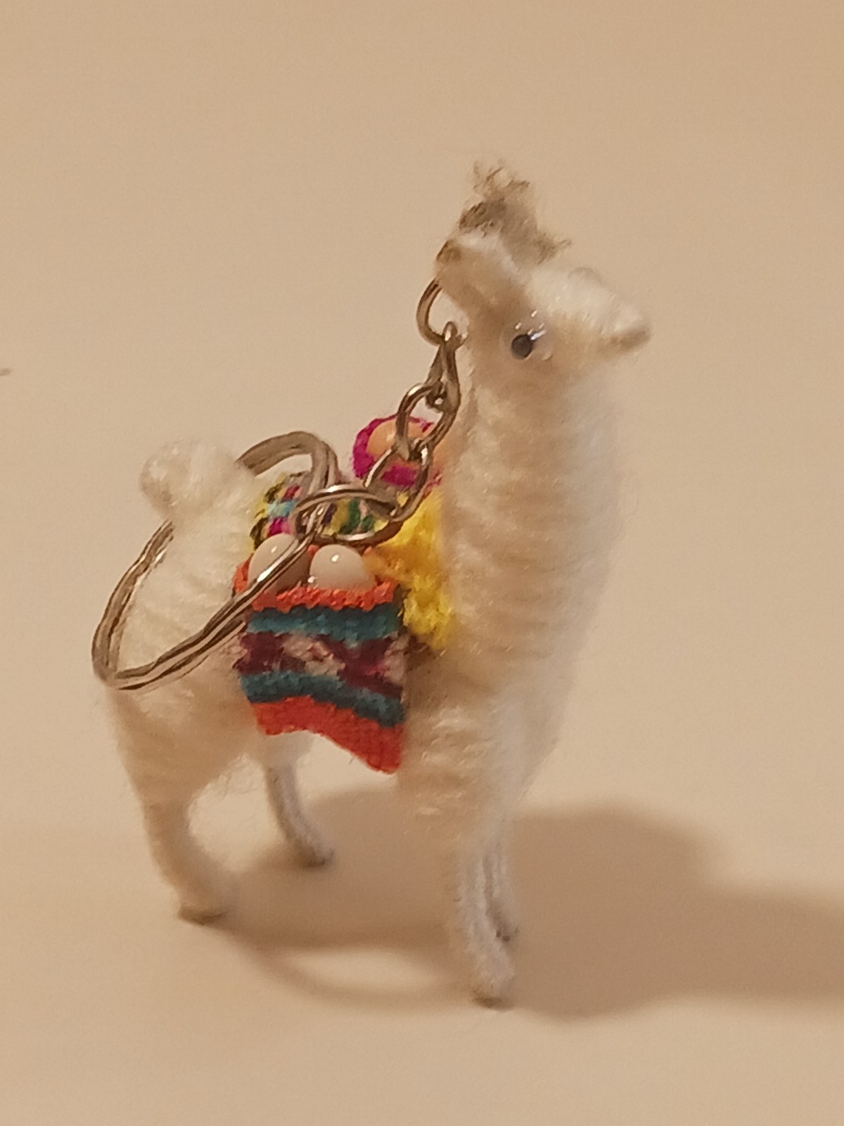 Peruvian Llama Alpaca Wool Keychain Handmade Artisan Souvenir Gift Charm Posable