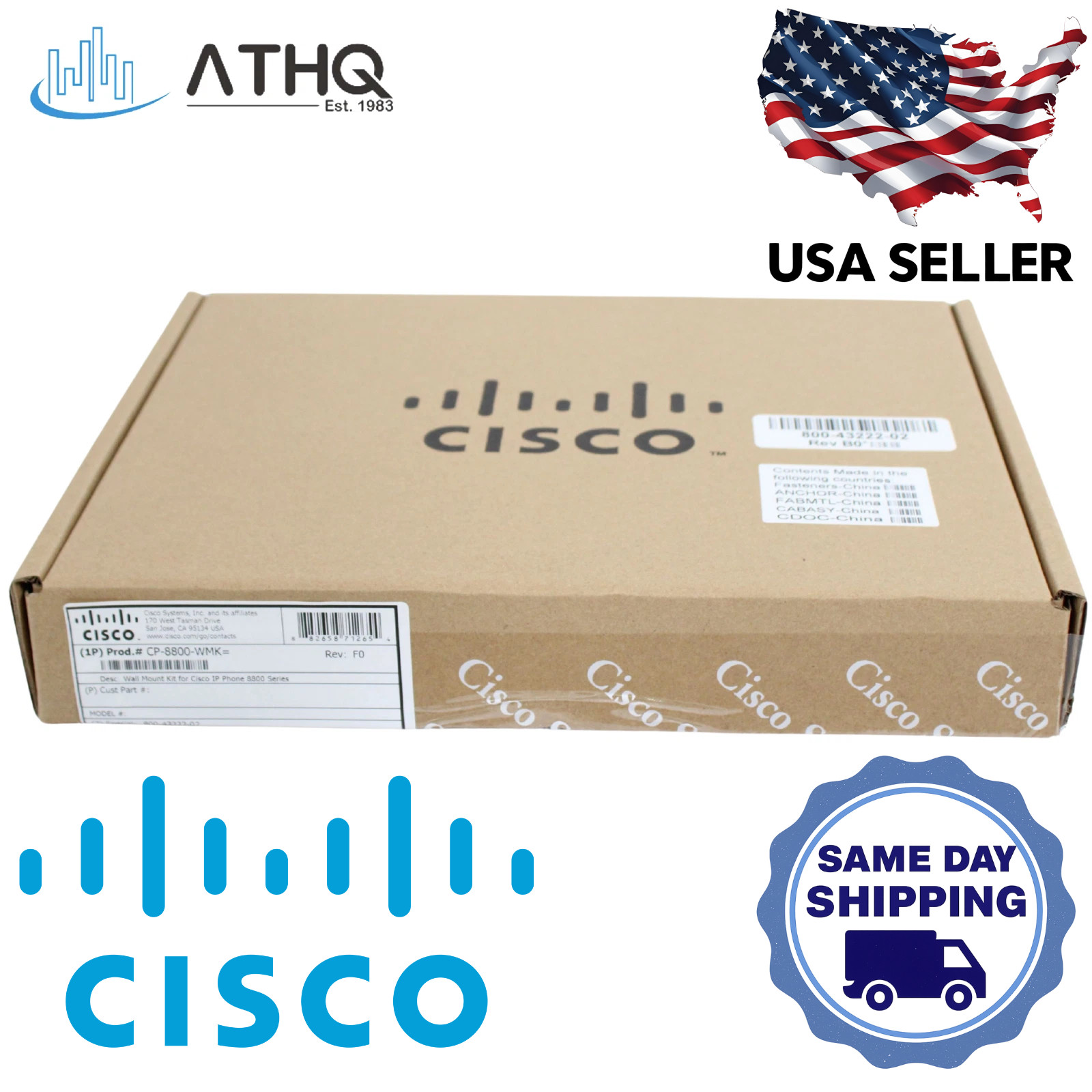 Cisco CP‑8800‑WMK 8800 Series Wall Mount Kit for IP Phone 8841 8851 8861 8811