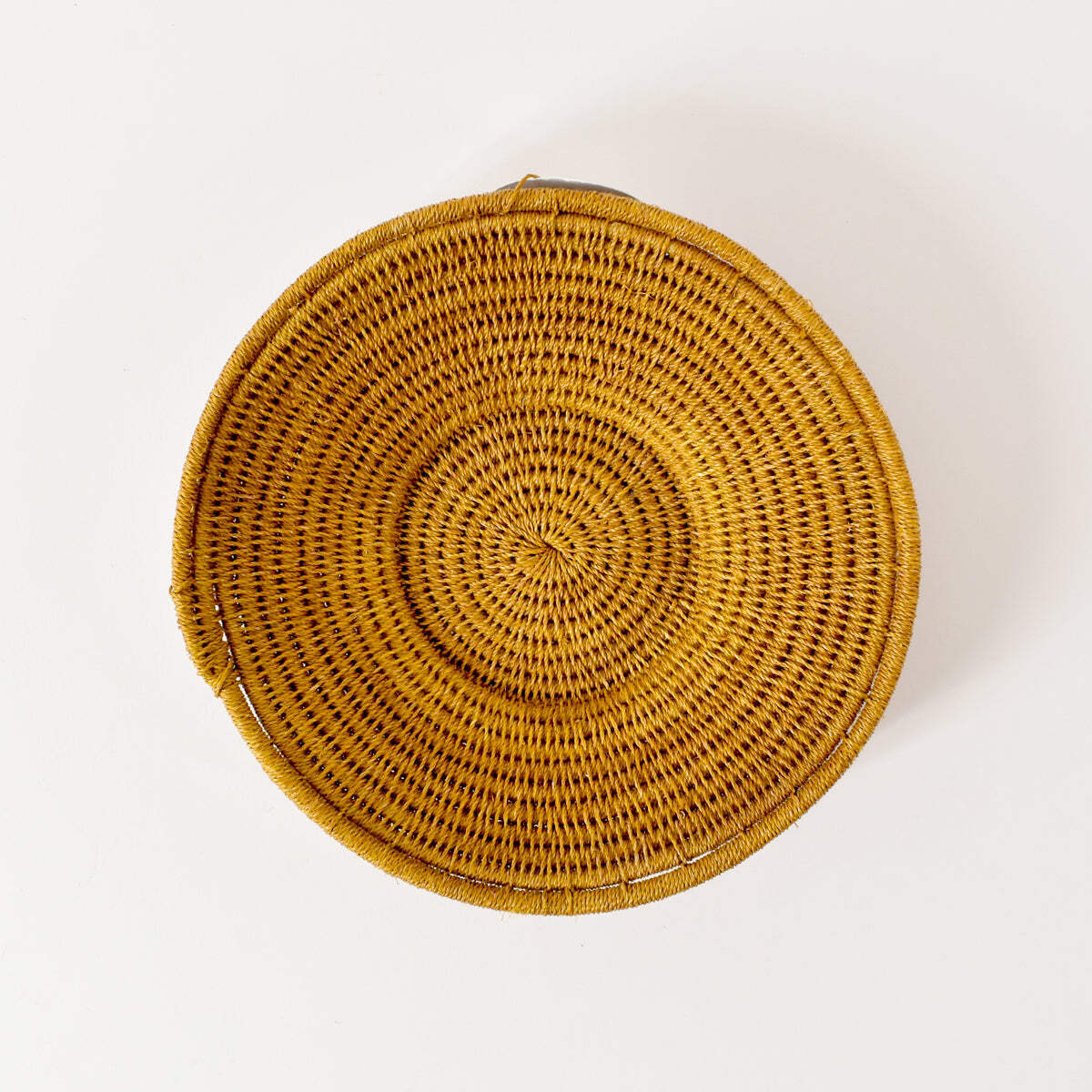 Sisal Handwoven Ochre Basket Eswatini 6inch