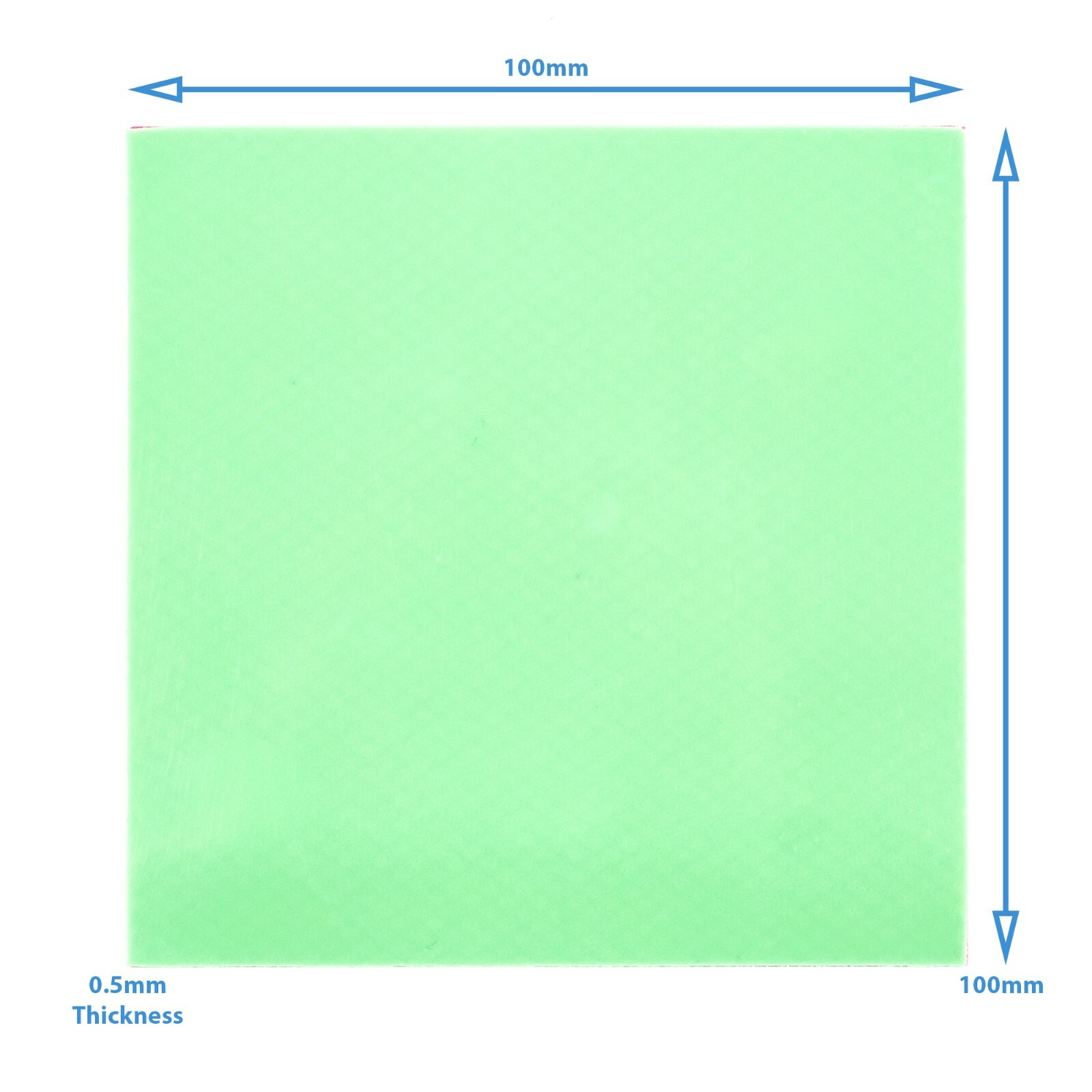 1pc Green 100x 100x 0.5mm Silicone Thermal Pad Sheet Computer CPU VGA Heatsink