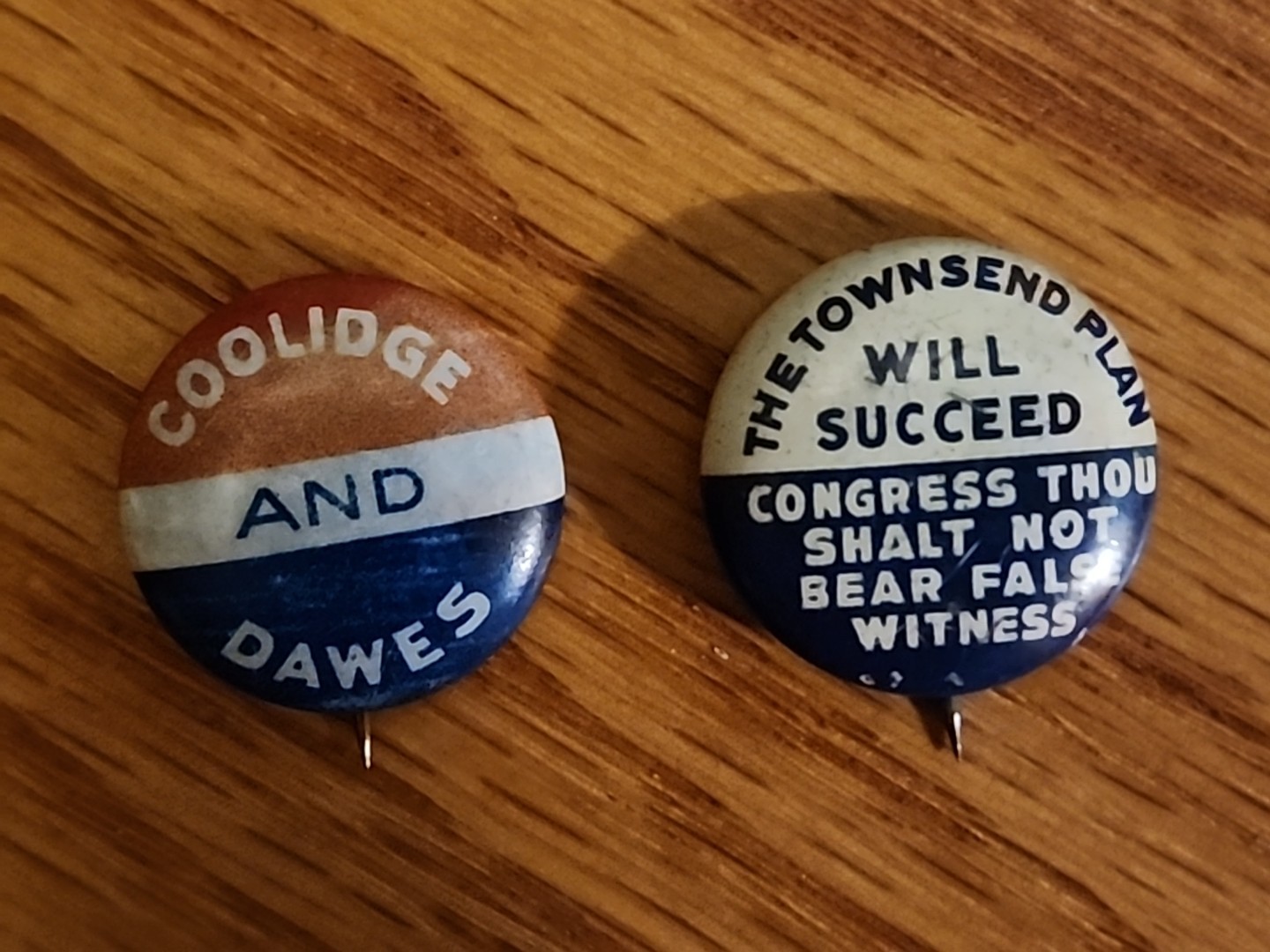 Coolidge And Dawes & Townsend Plan Will Succed Pinback Button