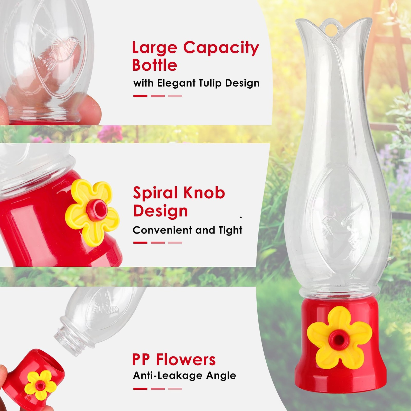 ORIENTOOLS Hummingbird Feeder 2Pack, Mini Hanging Flower 2 PACK, HF014 2 Pack