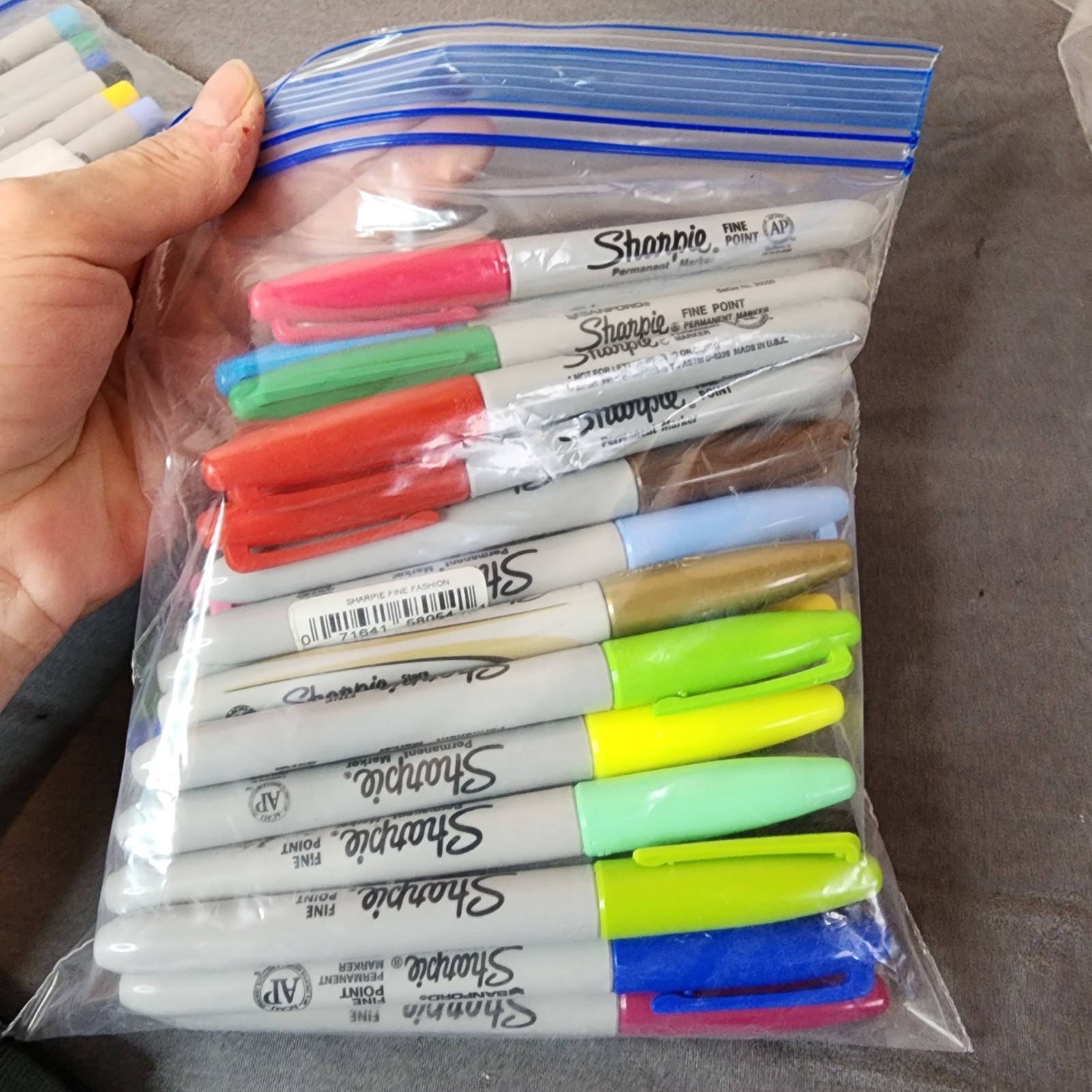 60+ Assorted Sharpies FIne Point and Ultra Fine-Assorted Colors