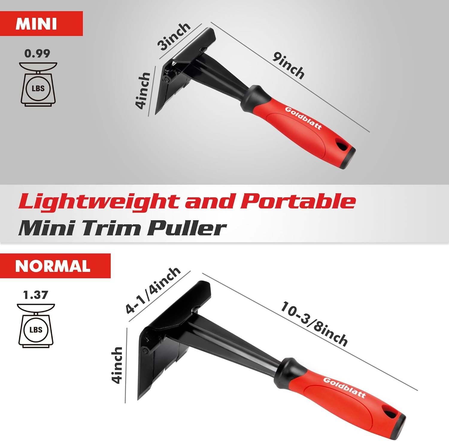 Goldblatt Trim Puller Removal Multi-Tool for Flooring Baseboard Molding Removals