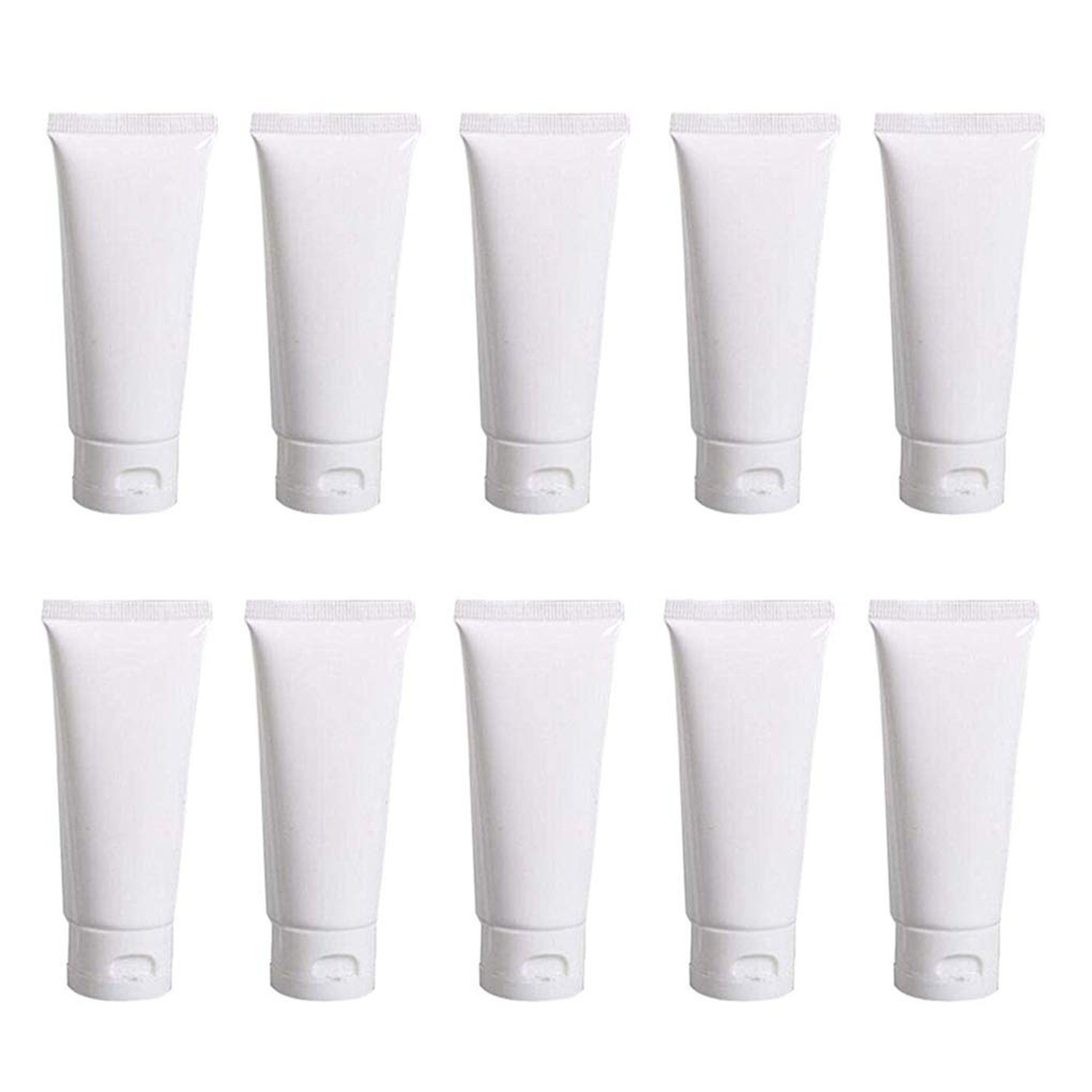 20PCS Plastic Empty Squeeze Cosmetic Soft Tubes Jars Refillable Cosmetic Vial...