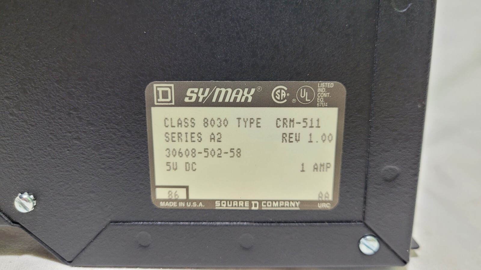 SQUARE D SY/MAX NETWORK INTERFACE MODULE CLASS 8030 TYPE CRM-511 Good Condition