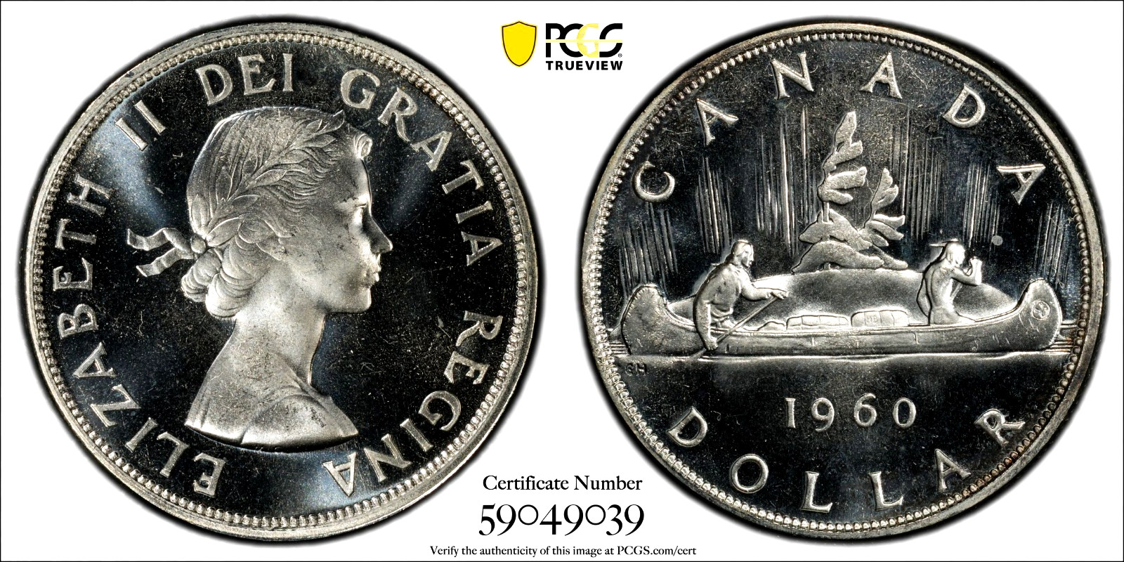 1960 $1 Canada Silver Dollar PCGS PL67CAM