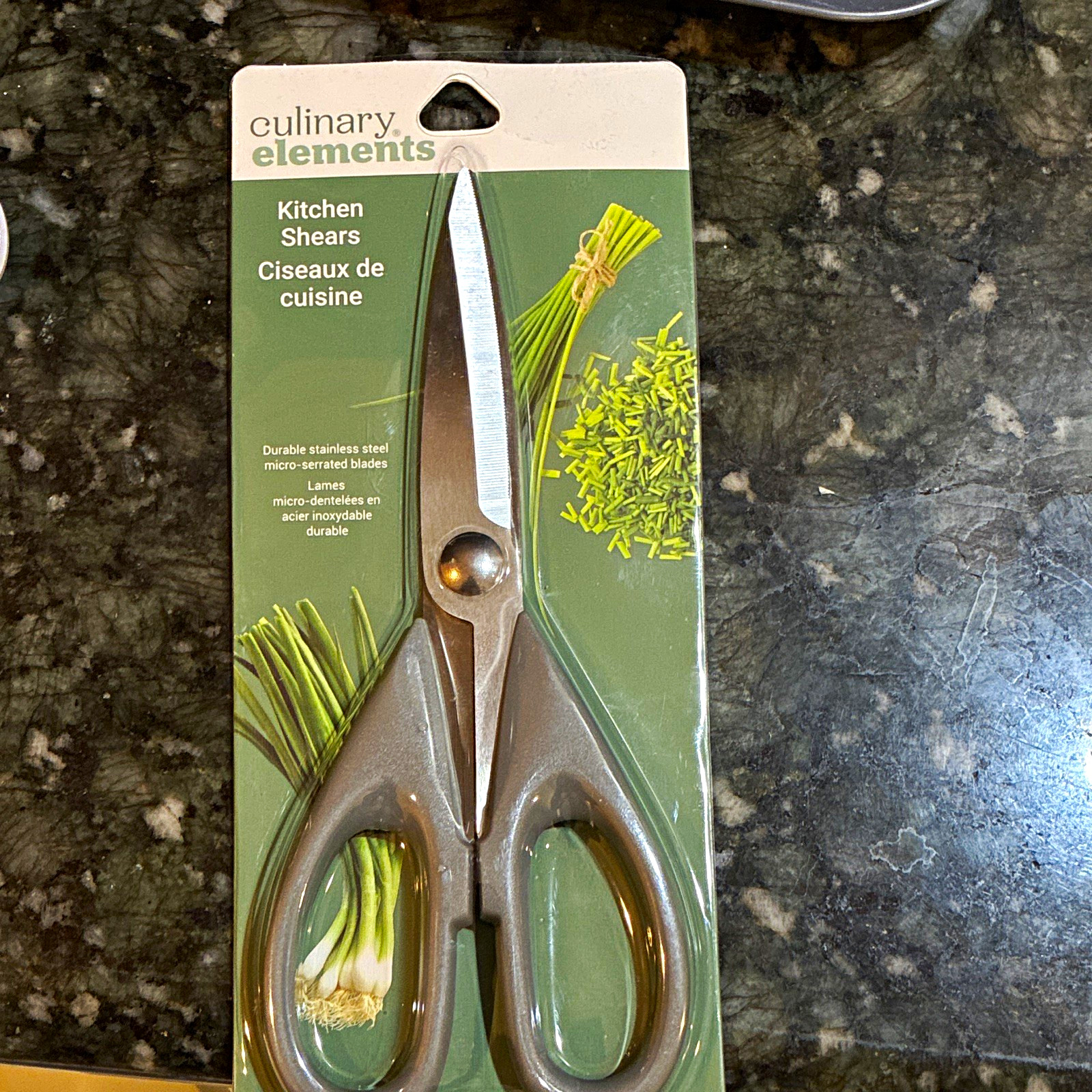 Culinary Elements Kitchen Shears Stainless Serrated Ergonomic Gray/BLACK 16833