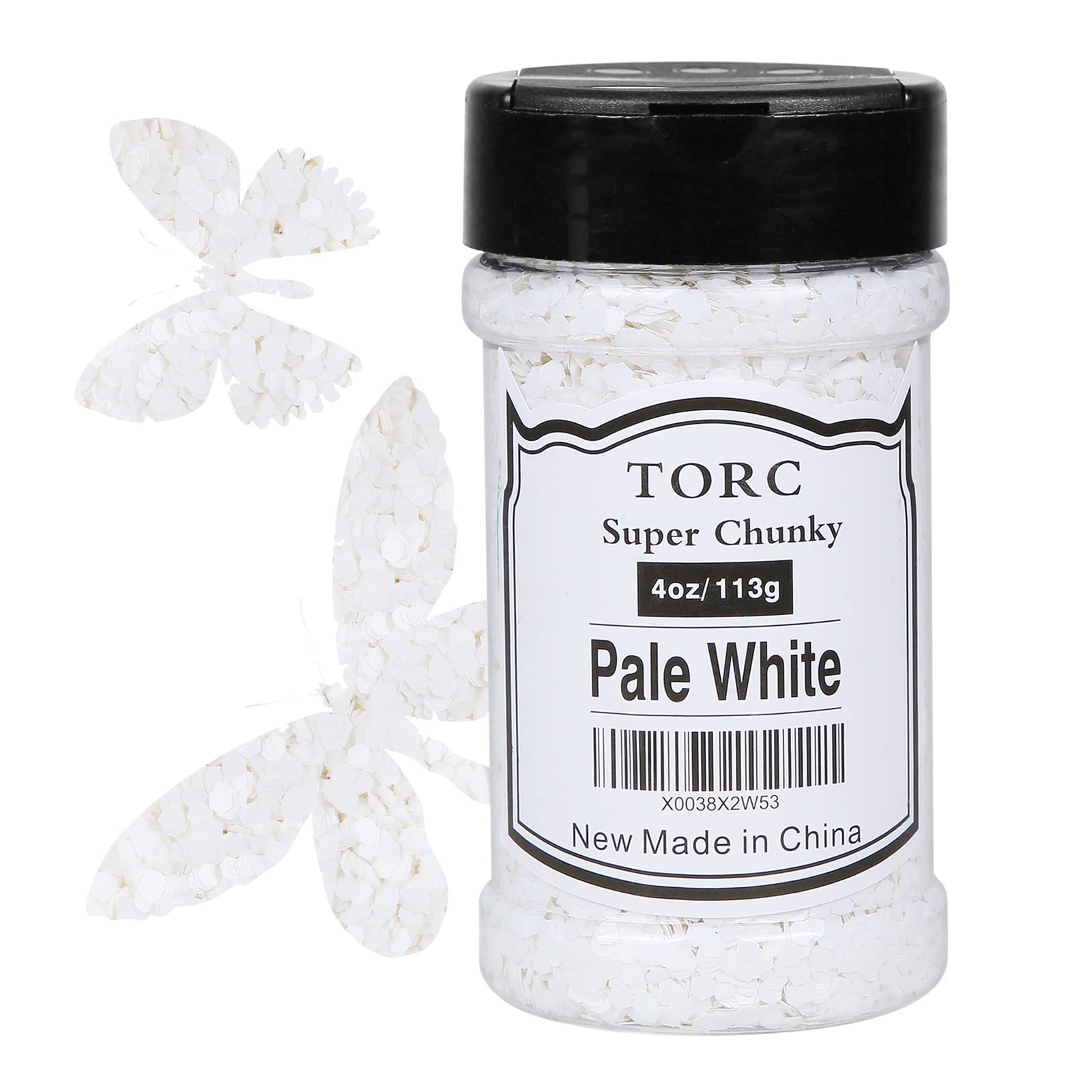 4 OZ Pale White Chunky Glitter Resin Craft Nail Art Cosmetic Festival Makeup DIY