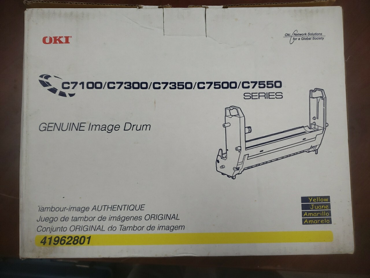 New ! Genuine Okidata OKi C7100 C7300 C7350 C7500 C7550 yellow Drum 41962801