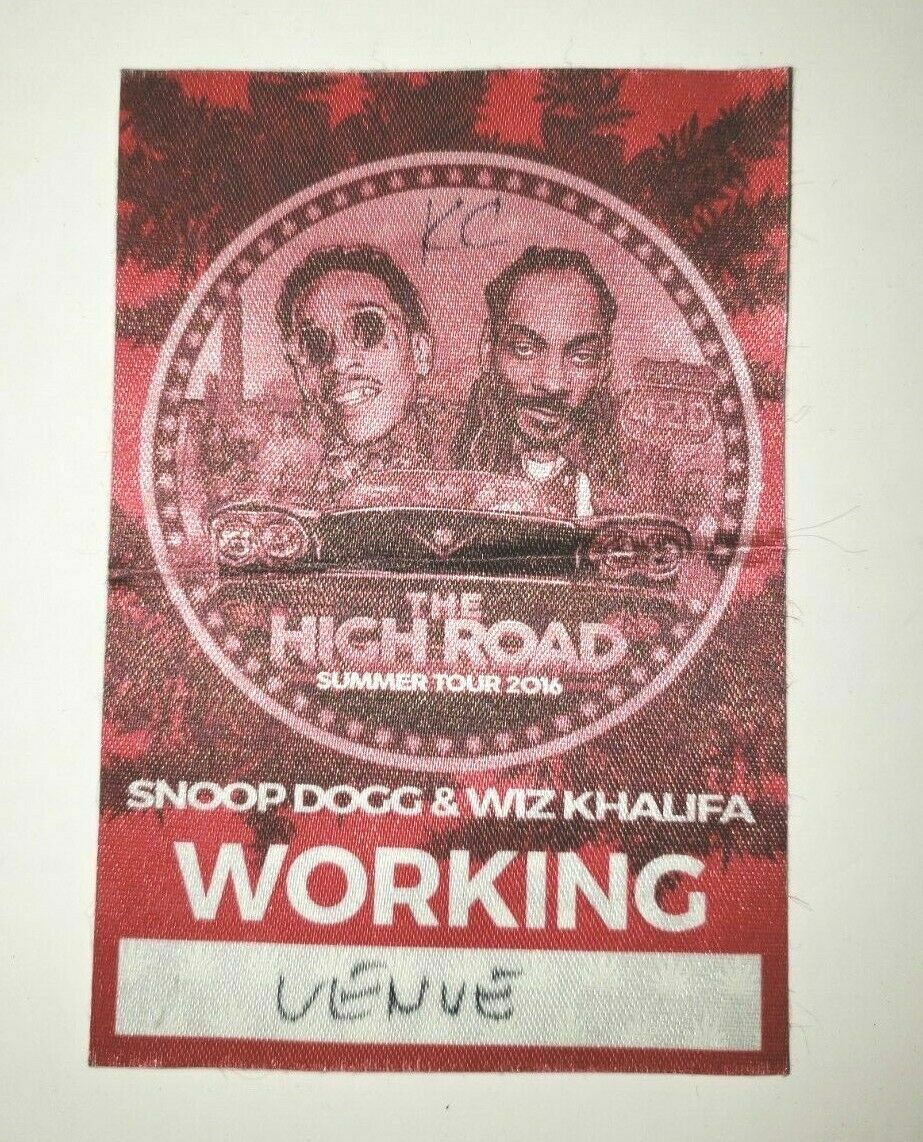 Snoop Dogg and Wiz Khalifa - Backstage Crew/Working Pass - Authentic - *RARE*