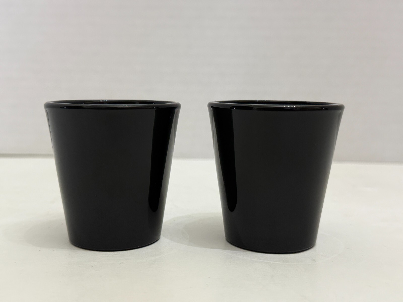 Vintage MCM Black Amethyst Glass Shot Glass A Pair