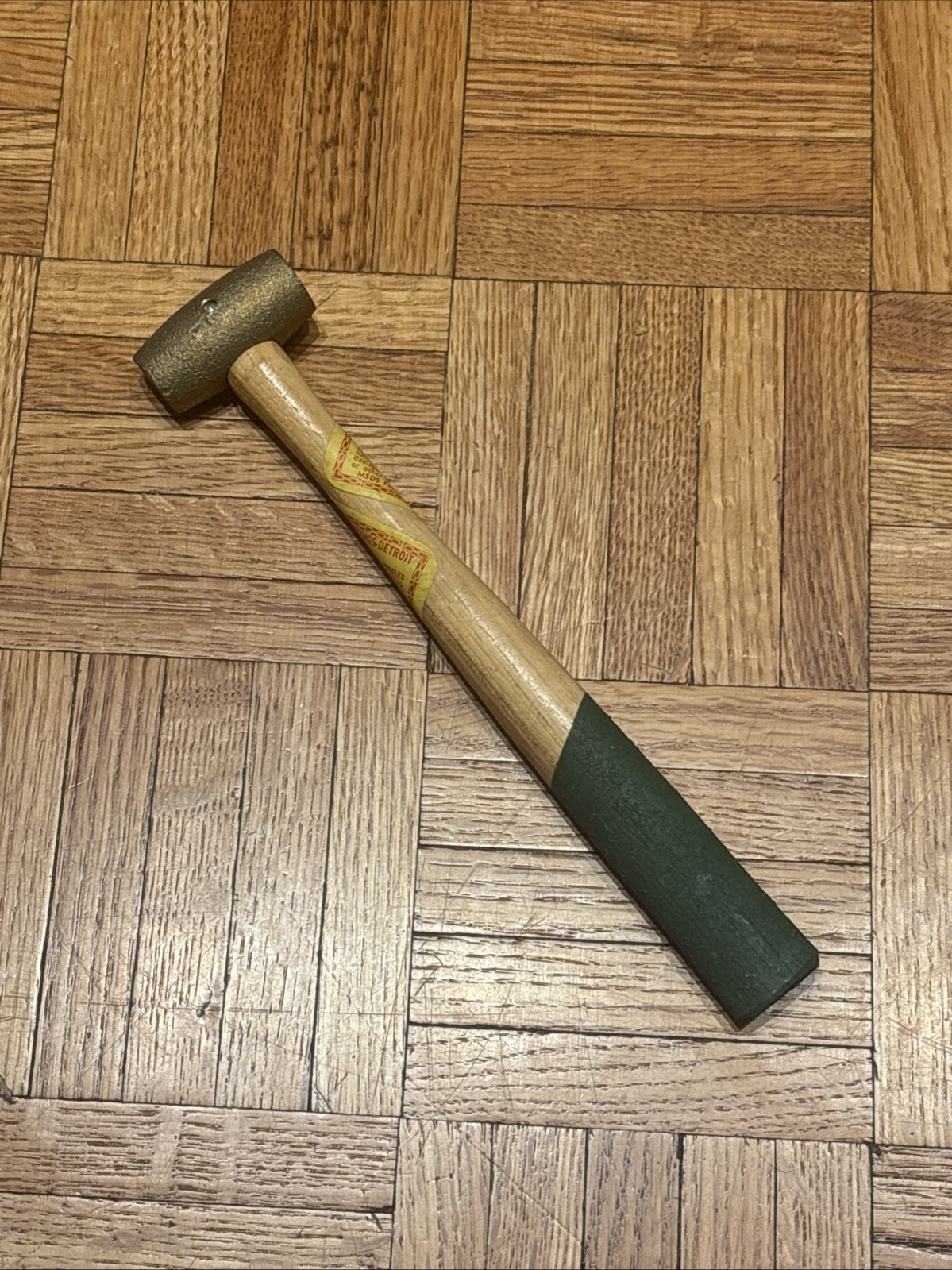 Hackett Brass Head Hammer - 2” Head Length - 10” Hickory Wood Handle