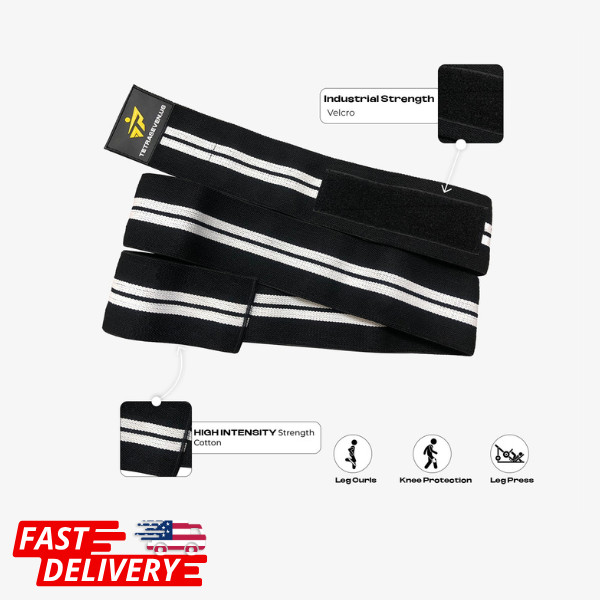 Knee Wraps for Squats by TETRASEVEN, Adjustable Support for Heavy Lifting