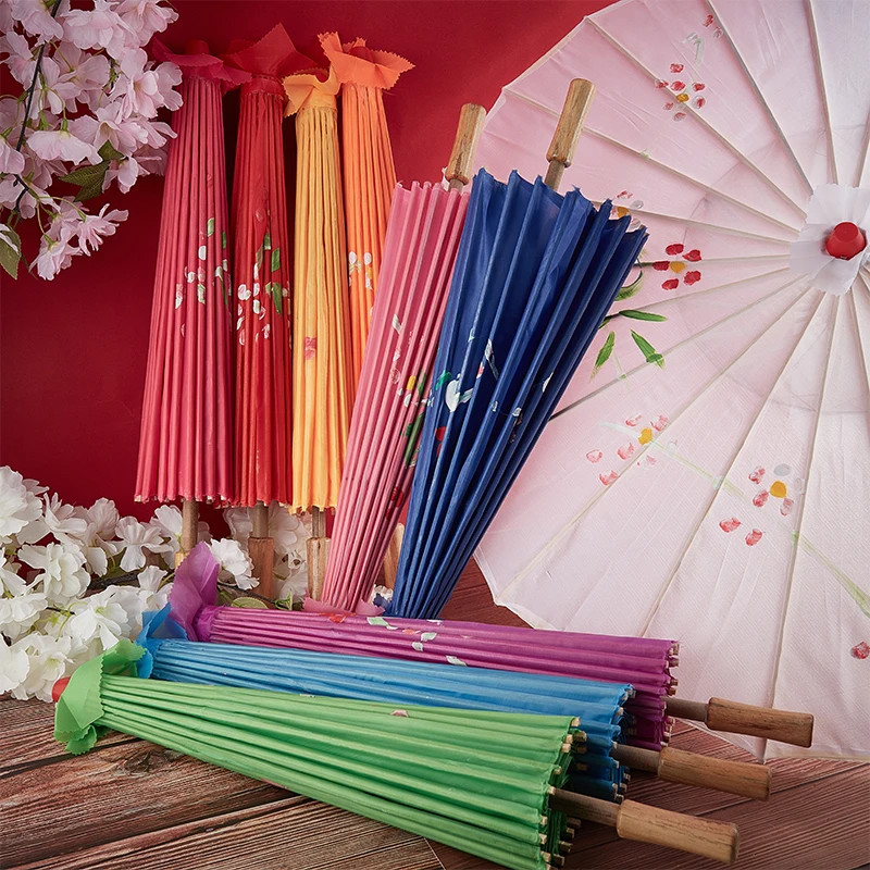 82/84cm Silk Cloth Women Umbrella Japanese Cherry Blossoms Ancient Dance Umbrell
