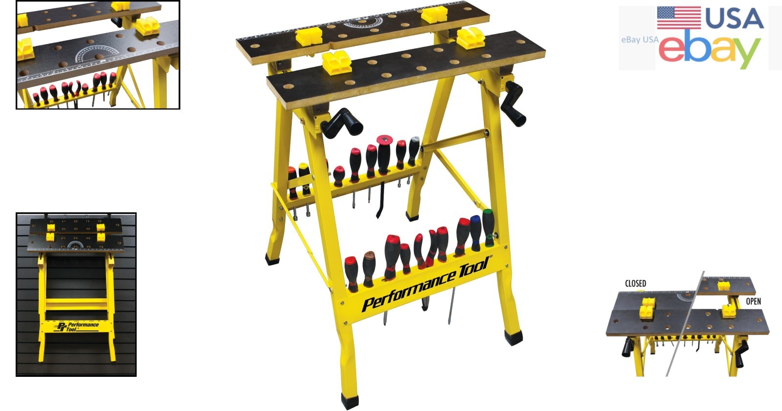 Versatile Workbench with Angled Jaws and Compact Dimensions for Unique Materials