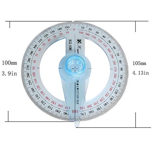 Swing Arm Protractor Plastic 4Inch 360 Degree Protractor with Swing arm