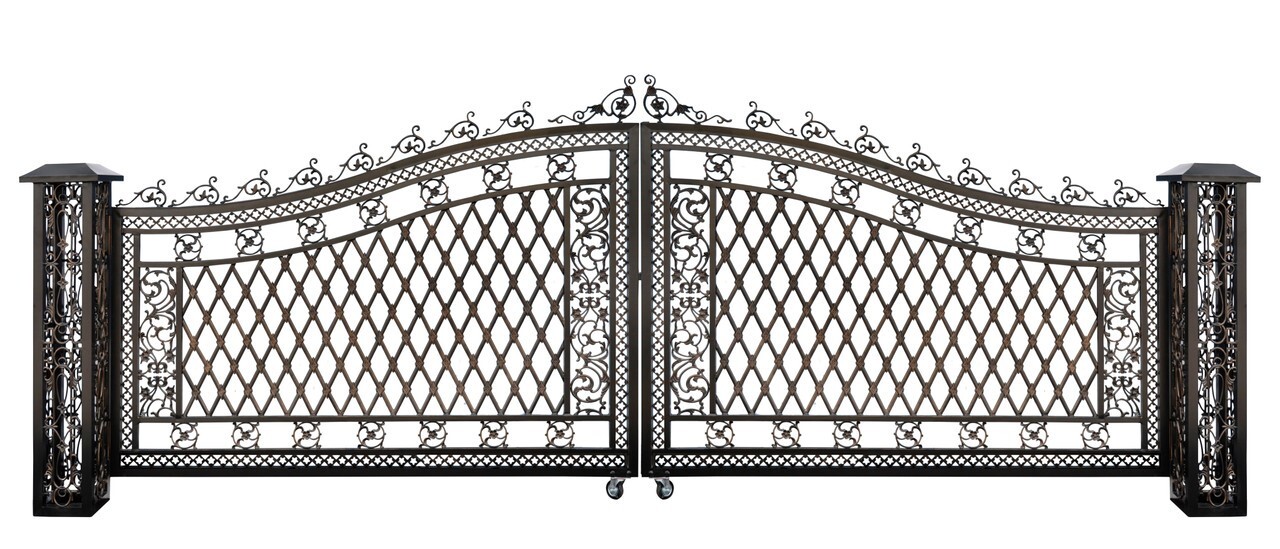 Bridgeton Moore Dual Swing Ornate Aluminum Wide Driveway Gate -242''